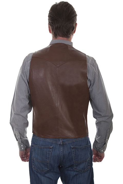 (image for) Leather vest with caiman inlays